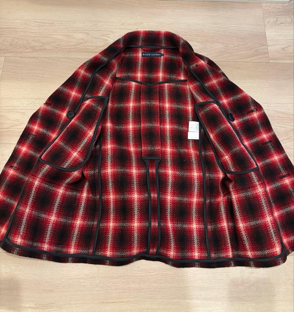 【未使用品】Ralph Lauren チェック ウール Pコート ダブル ベルト