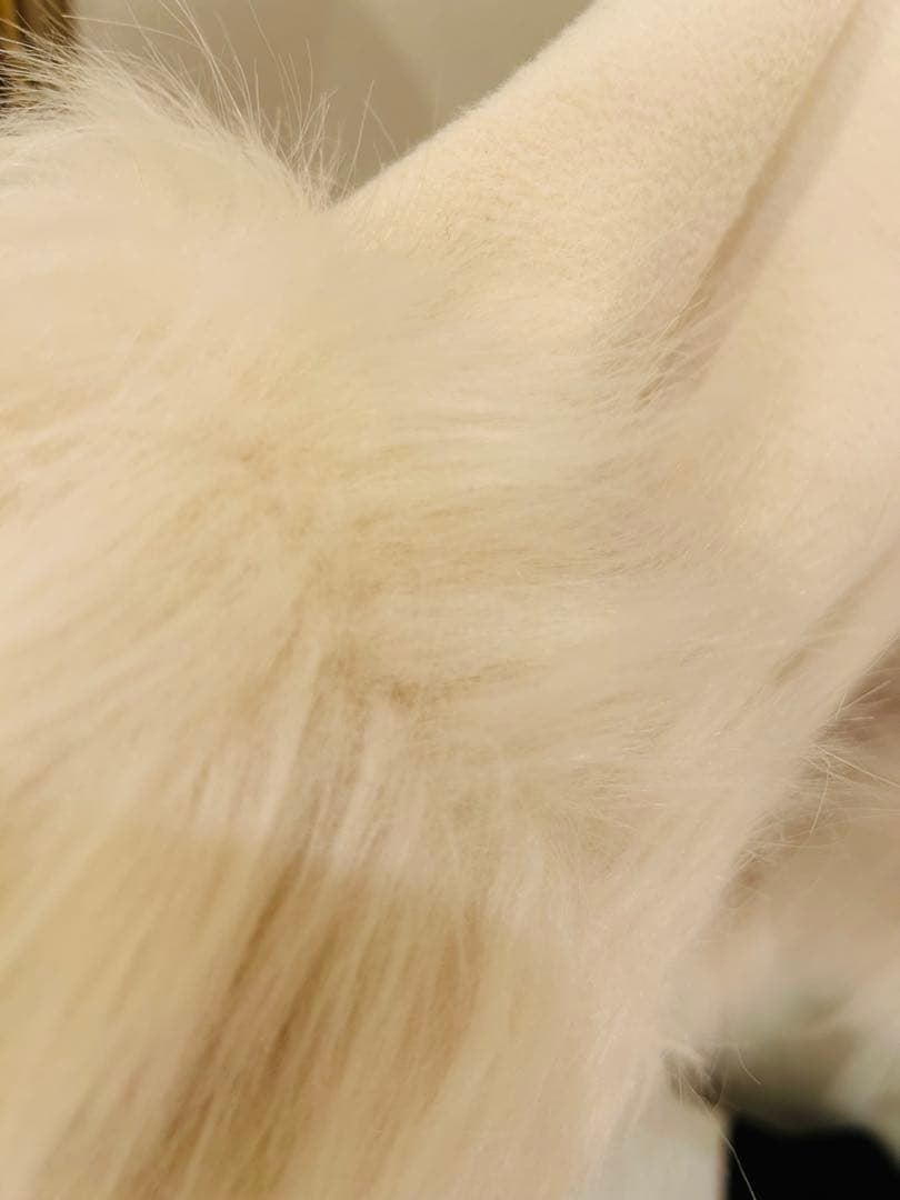  PARTY フードファーケープコート オフホワイト