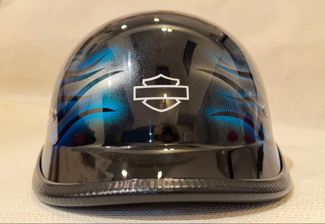 ロングダックテールヘルメット　カスタム　ダブルフレイムス　PSCSG　ハーレー2