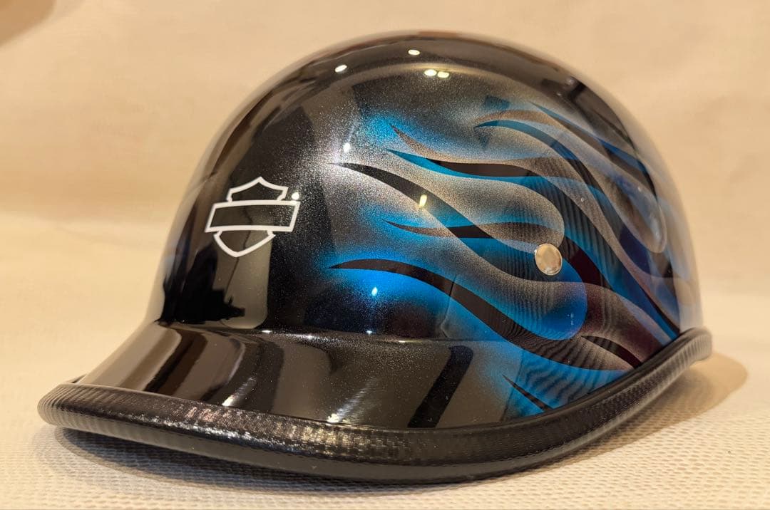 ロングダックテールヘルメット　カスタム　ダブルフレイムス　PSCSG　ハーレー2