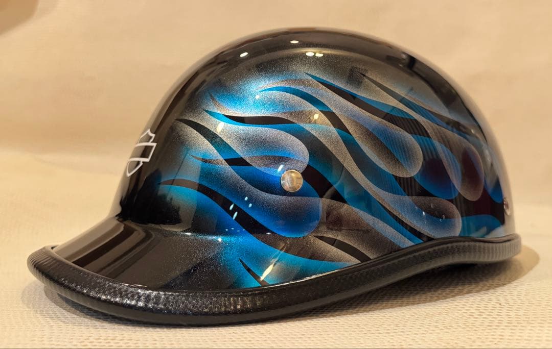 ロングダックテールヘルメット　カスタム　ダブルフレイムス　PSCSG　ハーレー2