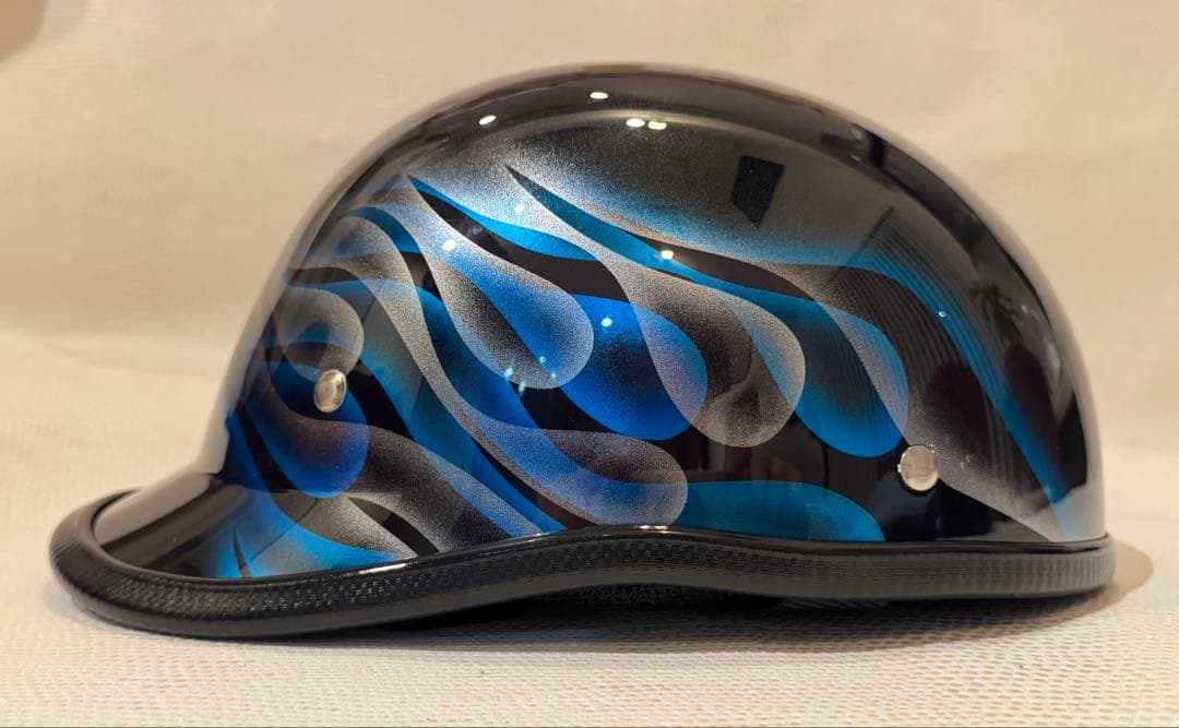 ロングダックテールヘルメット　カスタム　ダブルフレイムス　PSCSG　ハーレー2