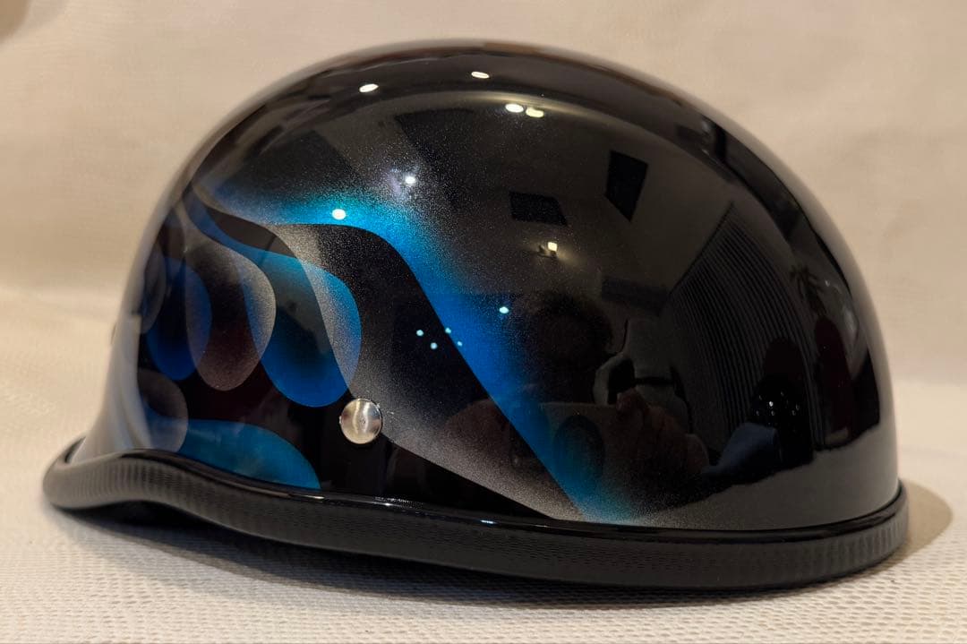 ロングダックテールヘルメット　カスタム　ダブルフレイムス　PSCSG　ハーレー2