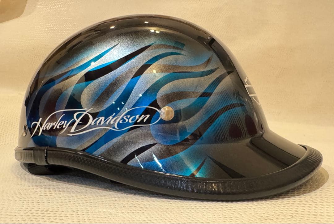 ロングダックテールヘルメット　カスタム　ダブルフレイムス　PSCSG　ハーレー2