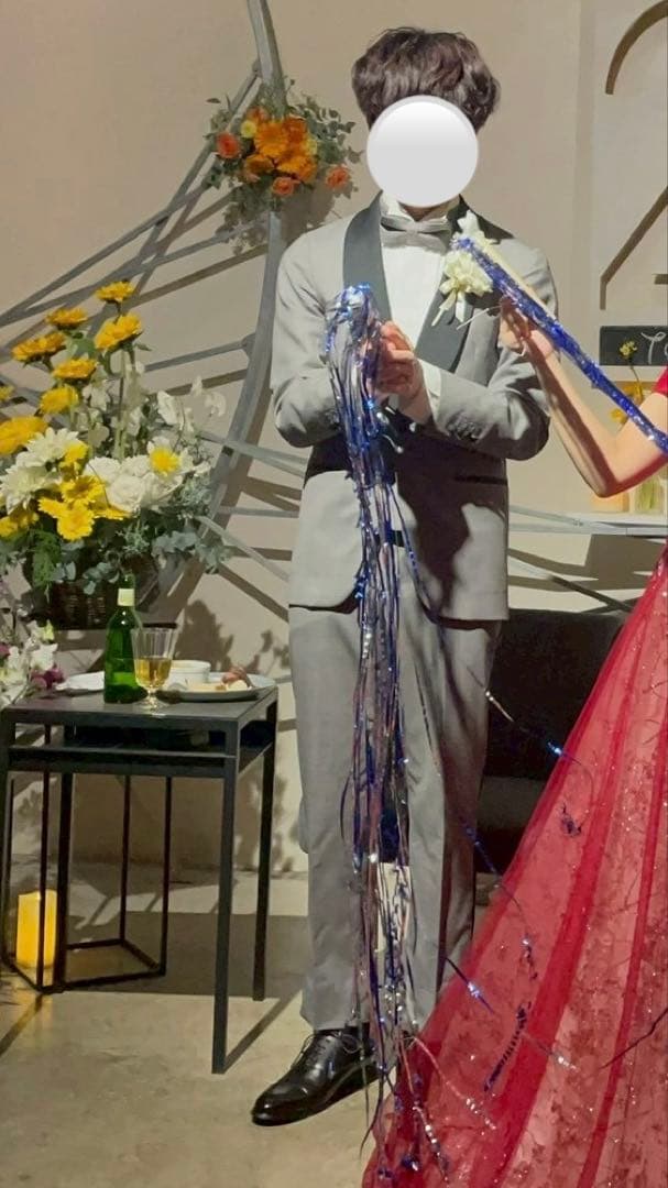 ラルディーニ スリーピース タキシード グレー サイドライン 42