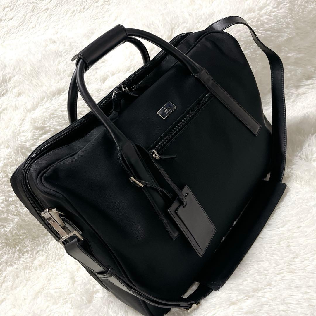 極美品✨GUCCI グッチ　ビジネスバッグ　黒　ボストンバッグ　ショルダーバッグ