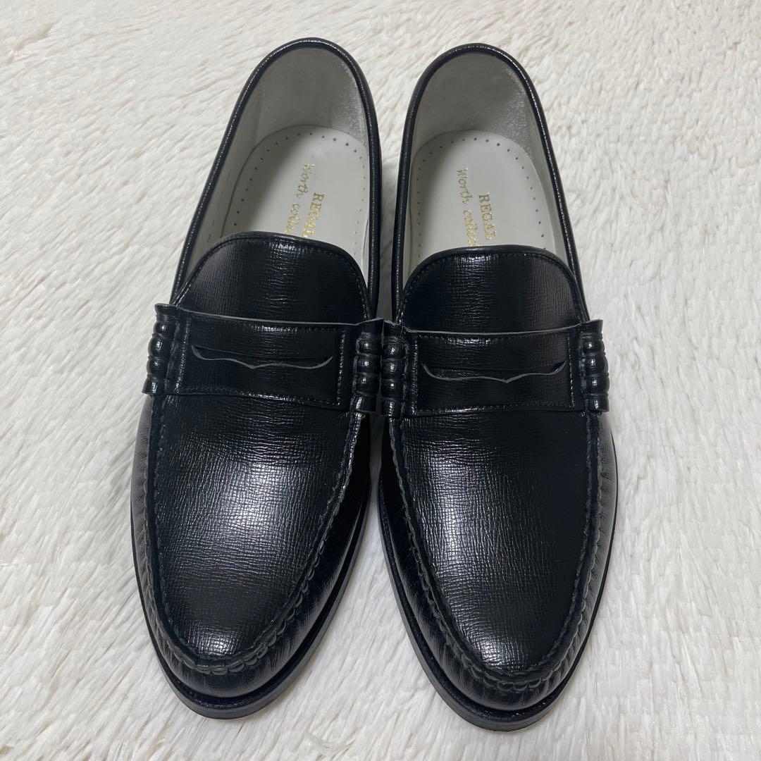 極美品✨リーガル　ローファー　本革　黒　25cm オンオフ兼用　シボ革