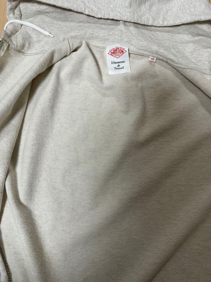 DANTON グレー フード付きパーカー サイズ38
