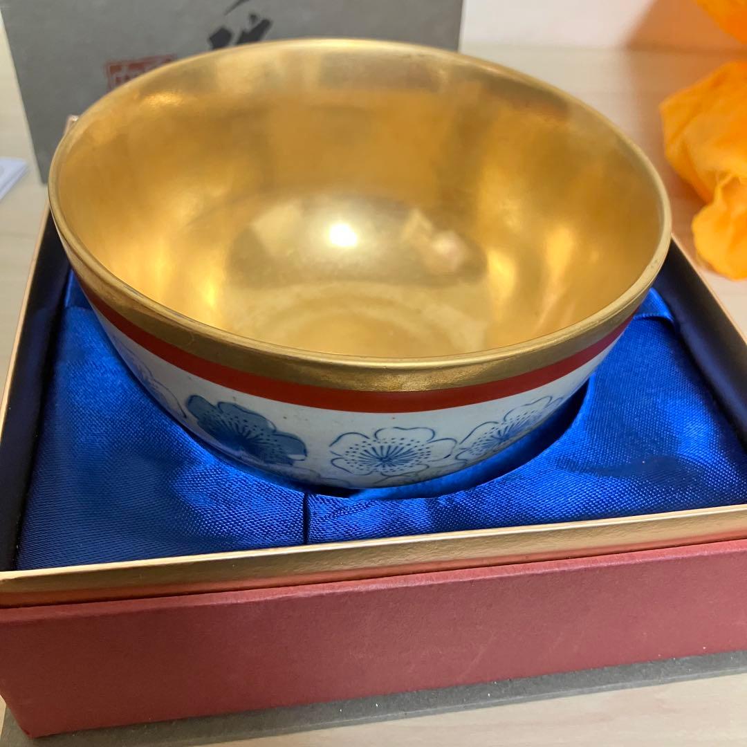 専用出品黄金 長寿碗 黄金碗 陶器 お椀 箱あり