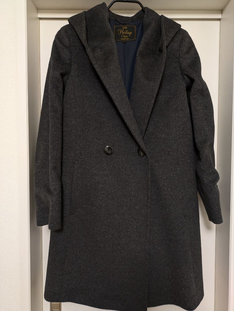 極美品　23区　ロロ・ピアーナ　ロロピアーナ　ウールコート　フード　38