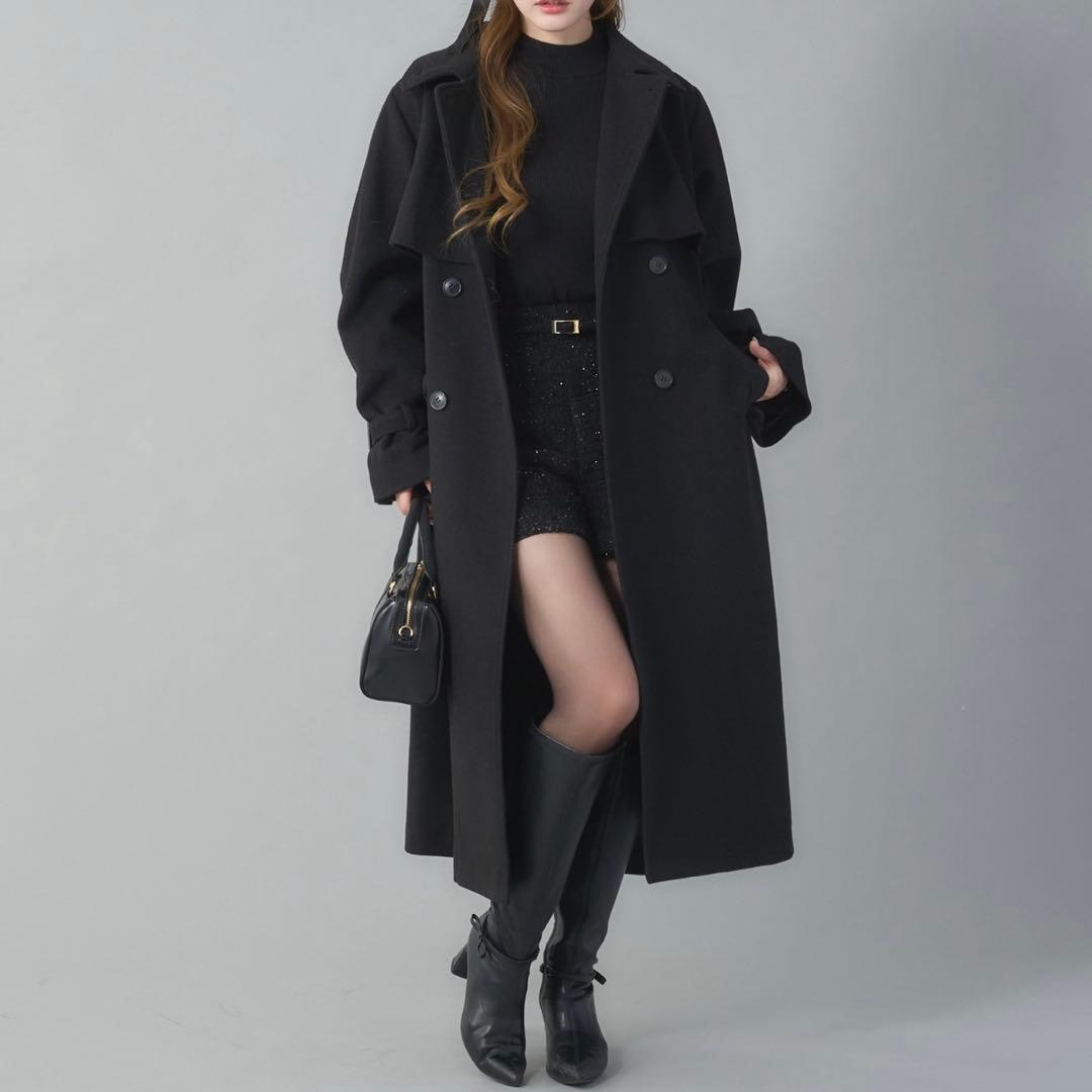 ロングステンカラーコート　M タグ付き