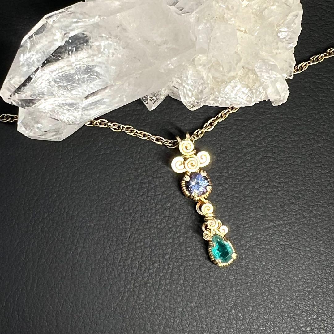 【forあやぽの作業台様】ゾイサイト＆グランディディエライト　ペンダントトップ