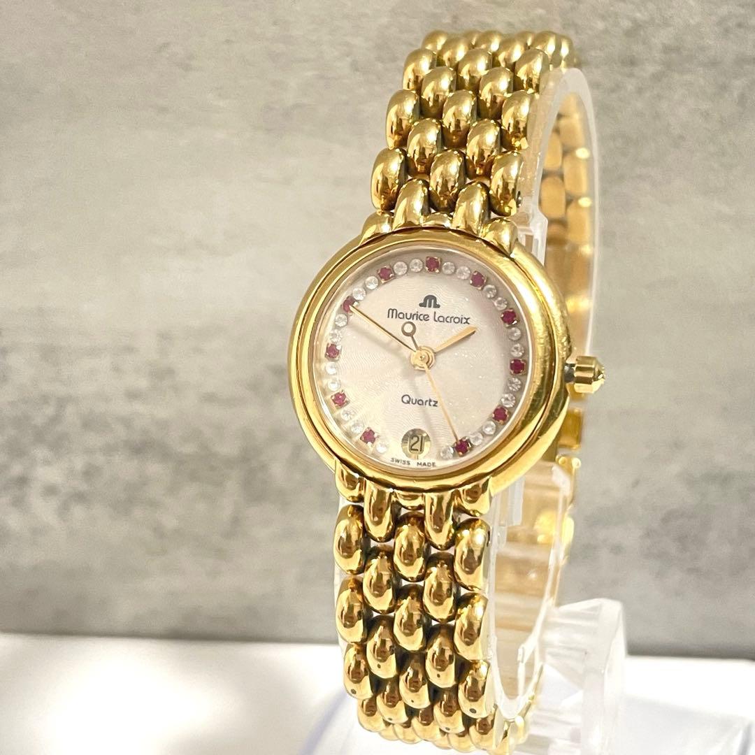 稼動品　美品　モーリスラクロア　カラーストーン　ダイヤインデックス　腕時計