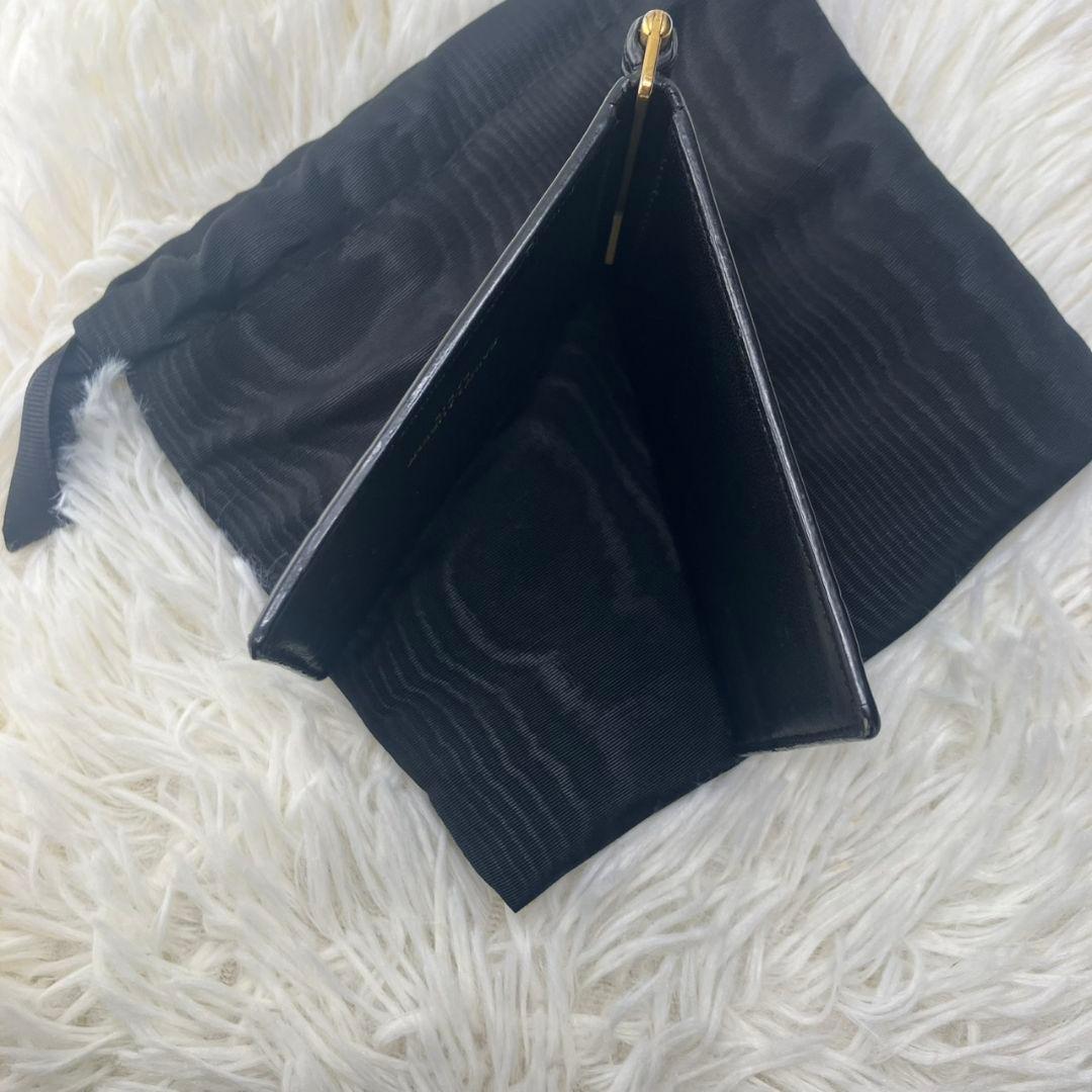 極美品✨SAINT LAURENT マネークリップ　クロコ型押し　YSL 黒