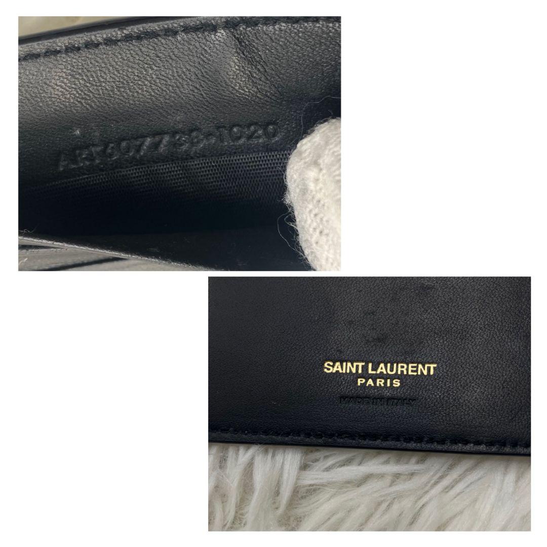 極美品✨SAINT LAURENT マネークリップ　クロコ型押し　YSL 黒