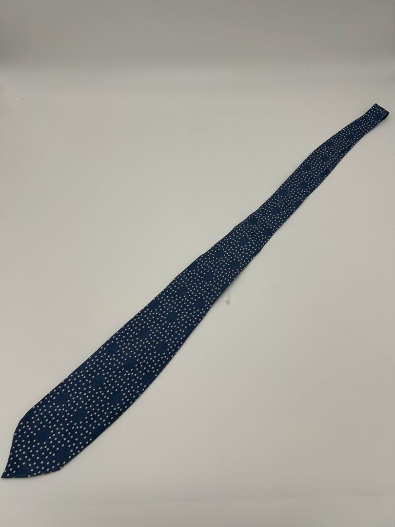 未使用　フランコミヌッチ ネクタイ　セッテピエゲ　ブルー　ドット　B品