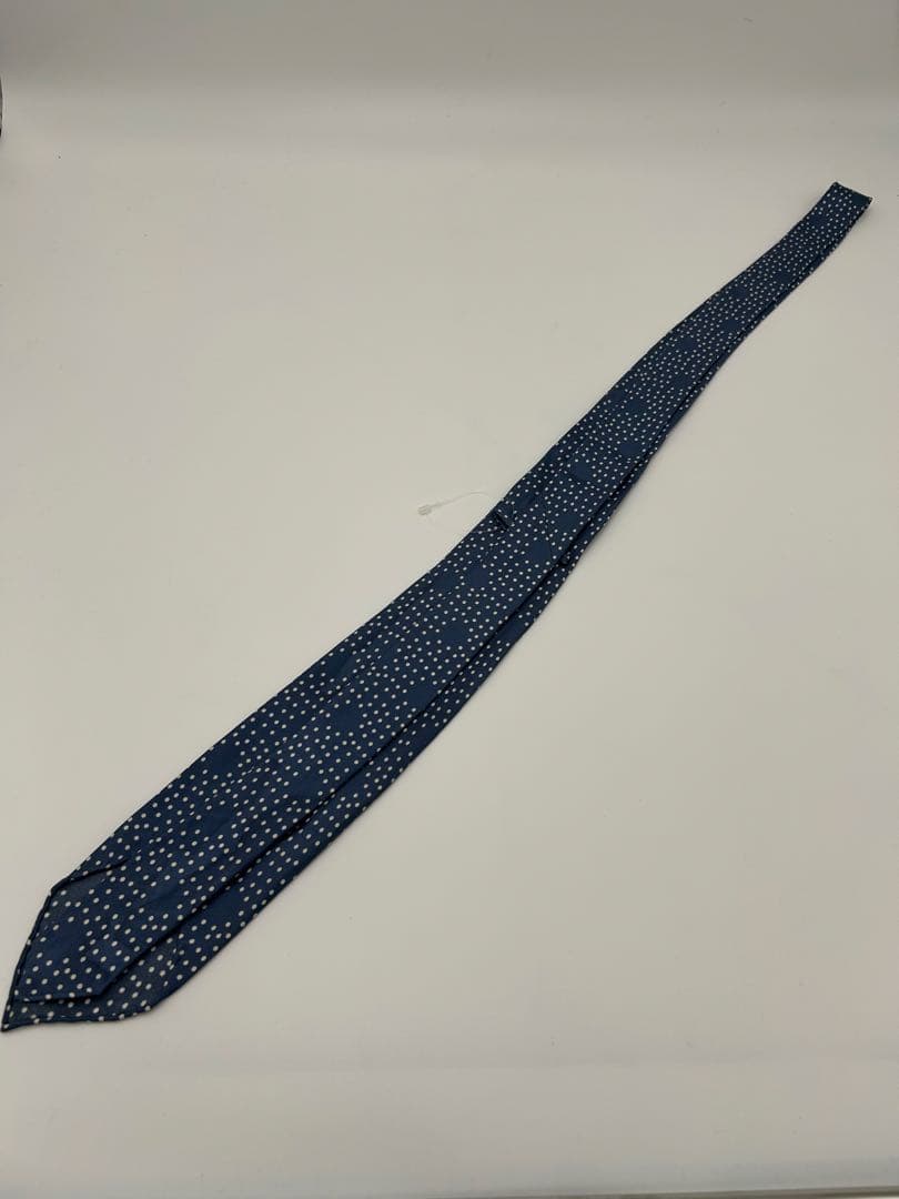 未使用　フランコミヌッチ ネクタイ　セッテピエゲ　ブルー　ドット　B品