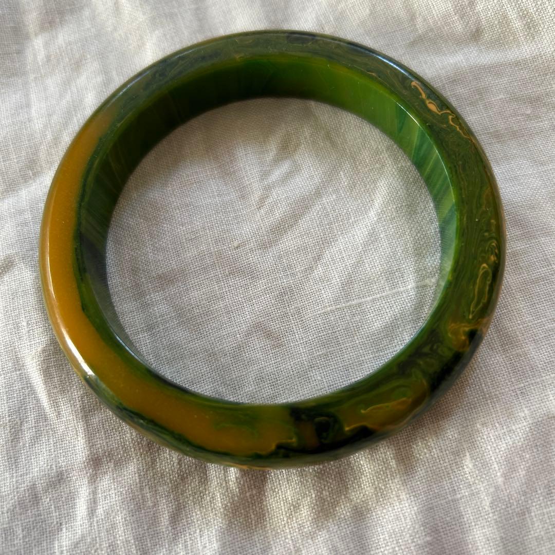 ビンテージ　ベークライト　グリーン系バングル2個セット