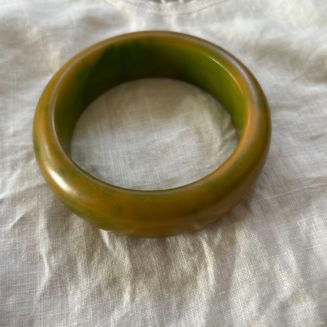 ビンテージ　ベークライト　グリーン系バングル2個セット