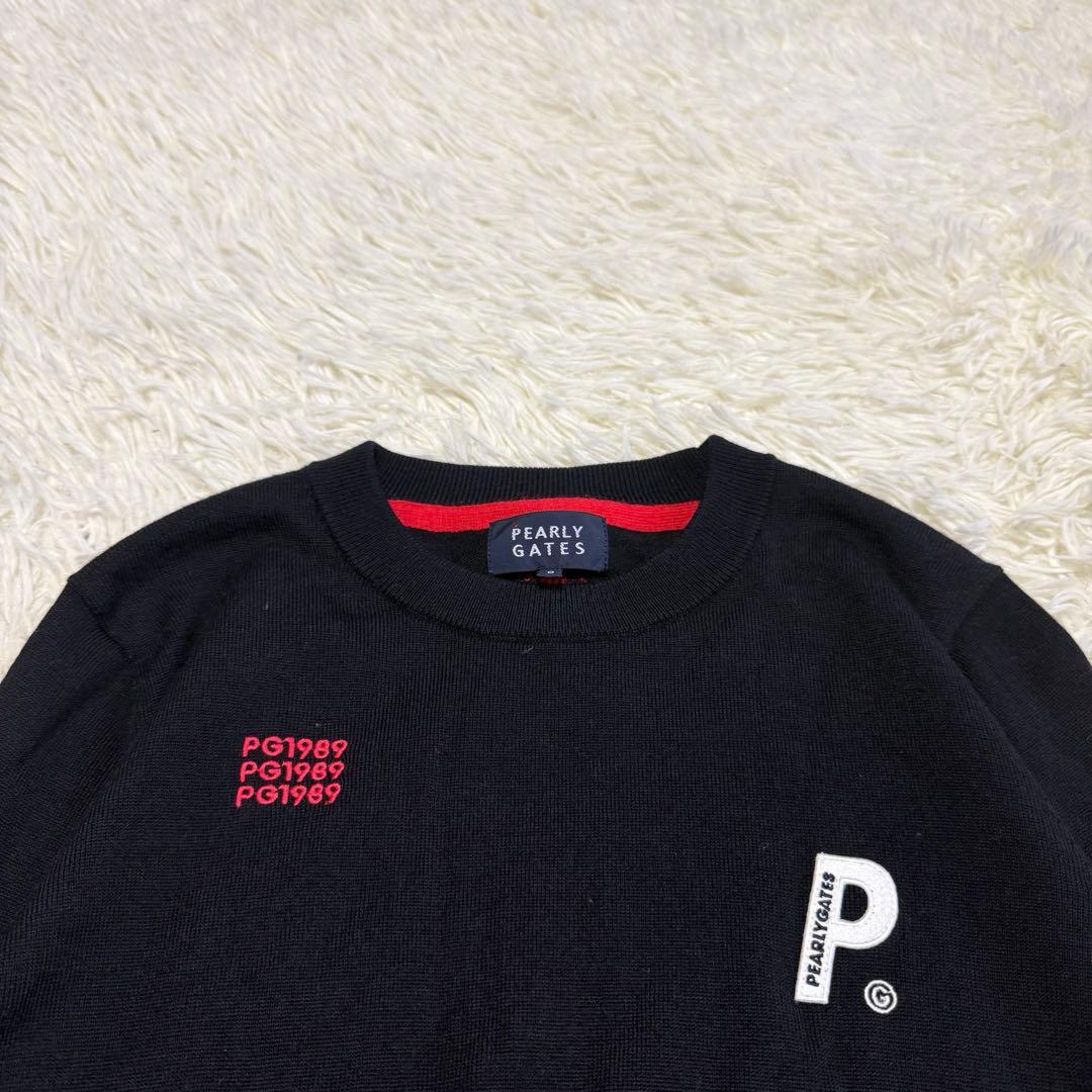 【パーリーゲイツ】美品 ニットセーター ブラック 0サイズ レディース