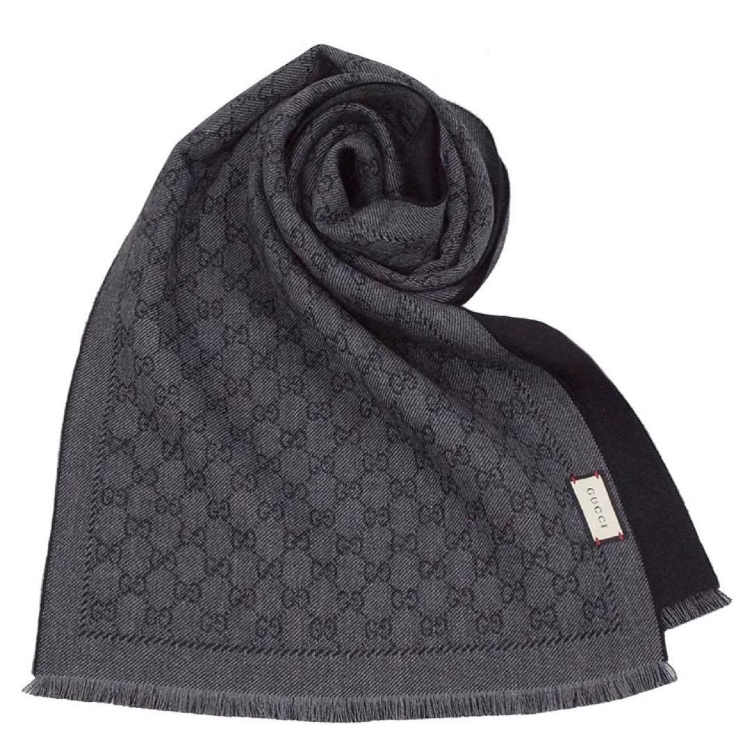 新品正規✨GUCCIマフラー✨グッチマフラー❗️箱紙袋セット　グッチ　メンズ