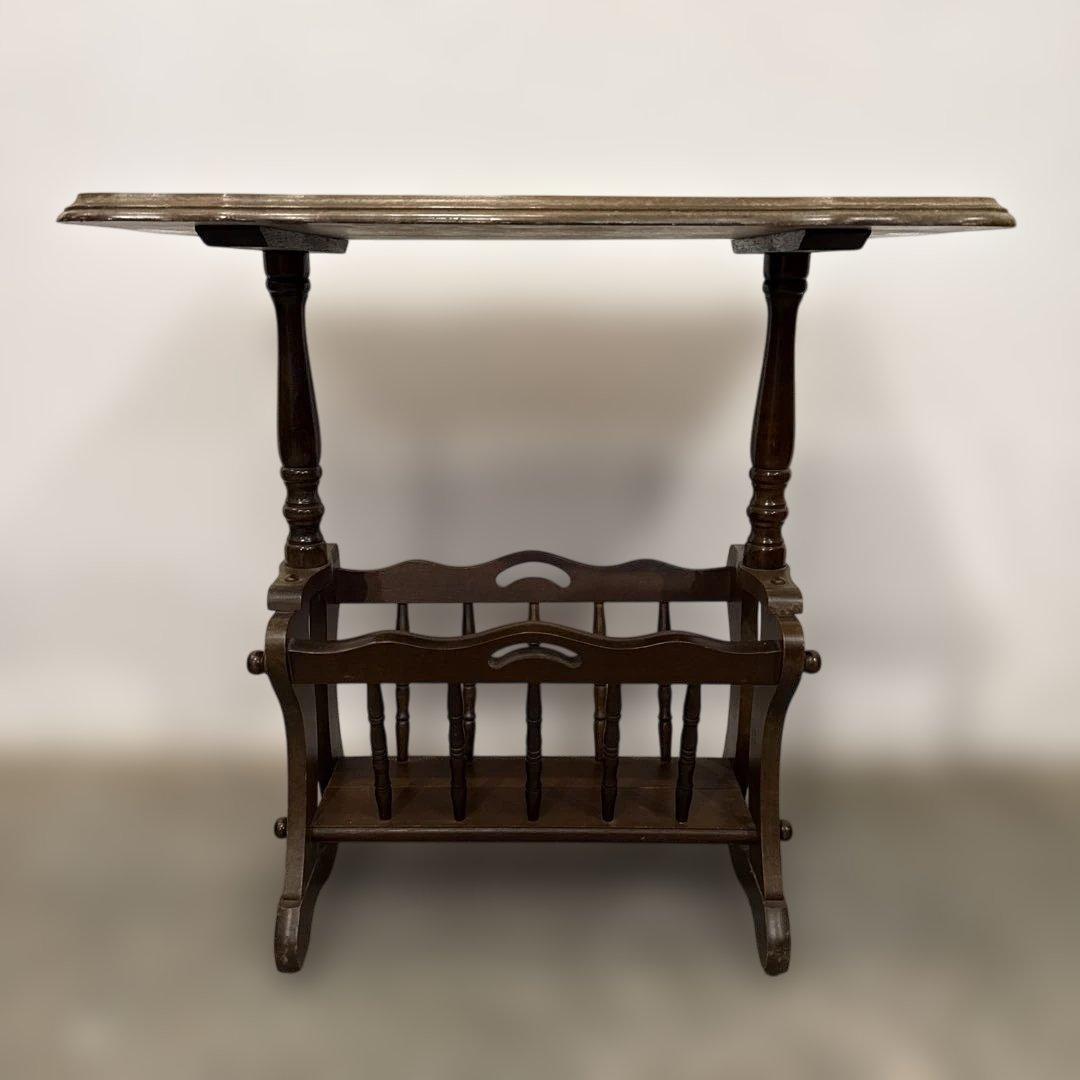 ヴィンテージ　サイドテーブル　マガジンラック付き