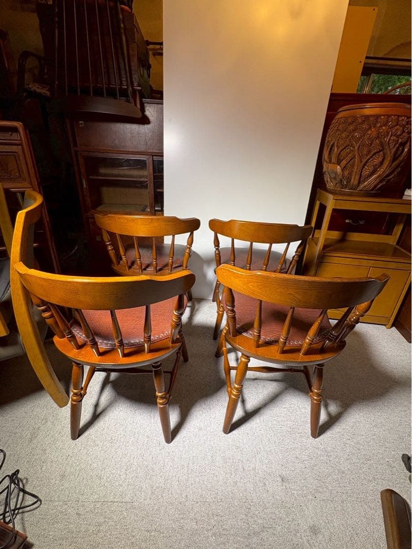 飛騨家具 WINDS 太平 ダイニングチェア 4脚セット │ ウィンザーチェア