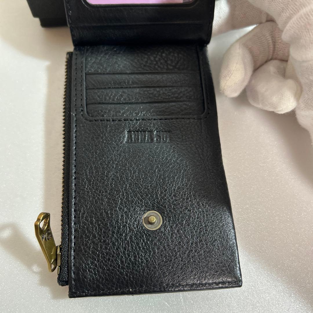未使用 ANNA SUI ヴィンテージローズ 小銭入れ パスケース 黒