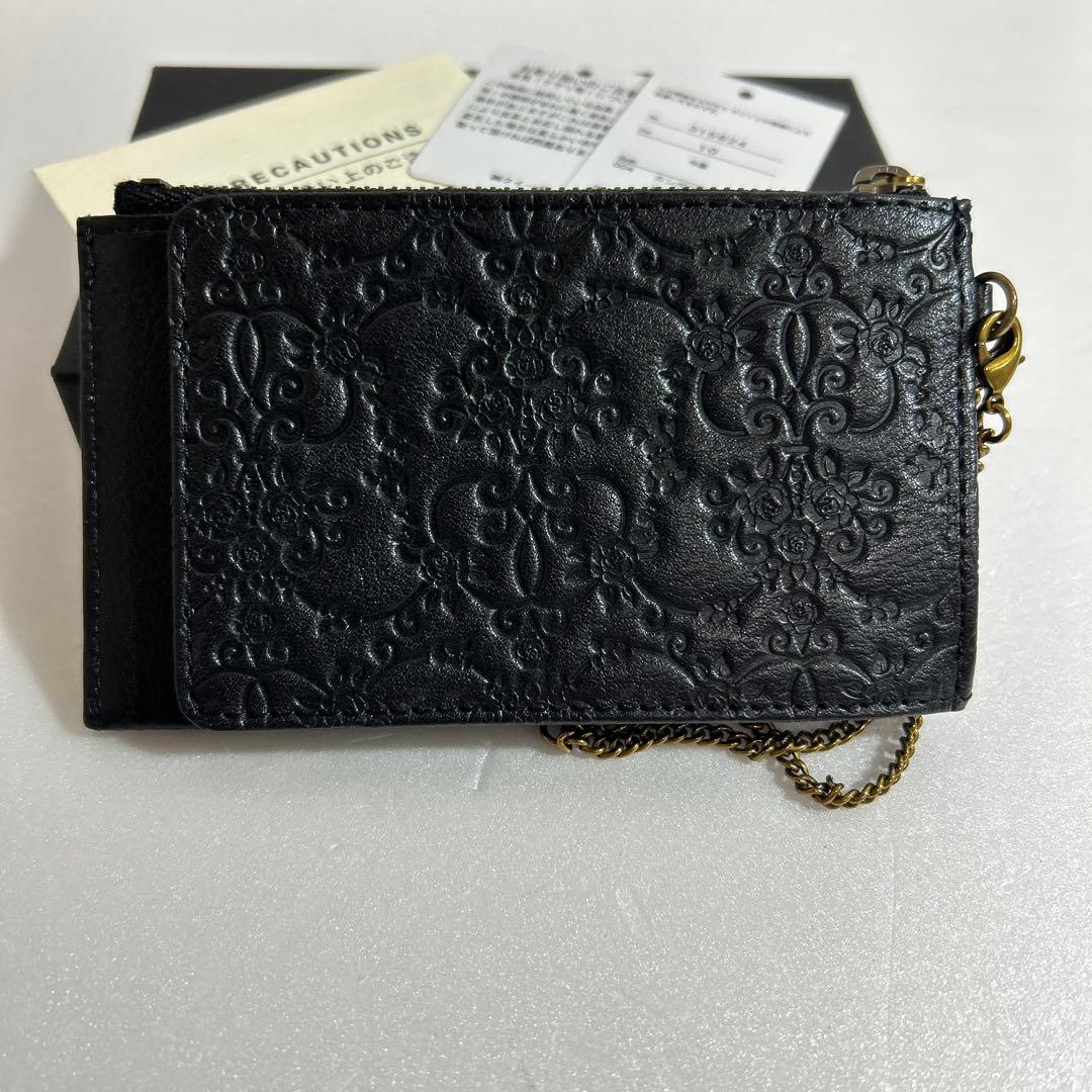 未使用 ANNA SUI ヴィンテージローズ 小銭入れ パスケース 黒
