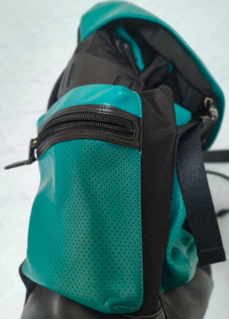 【値下げ】COACH ターコイズ レザー リュック・バックパック