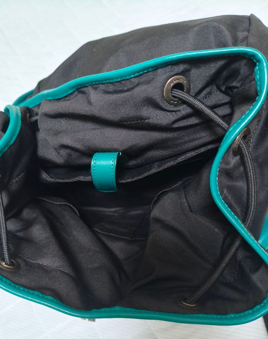 【値下げ】COACH ターコイズ レザー リュック・バックパック