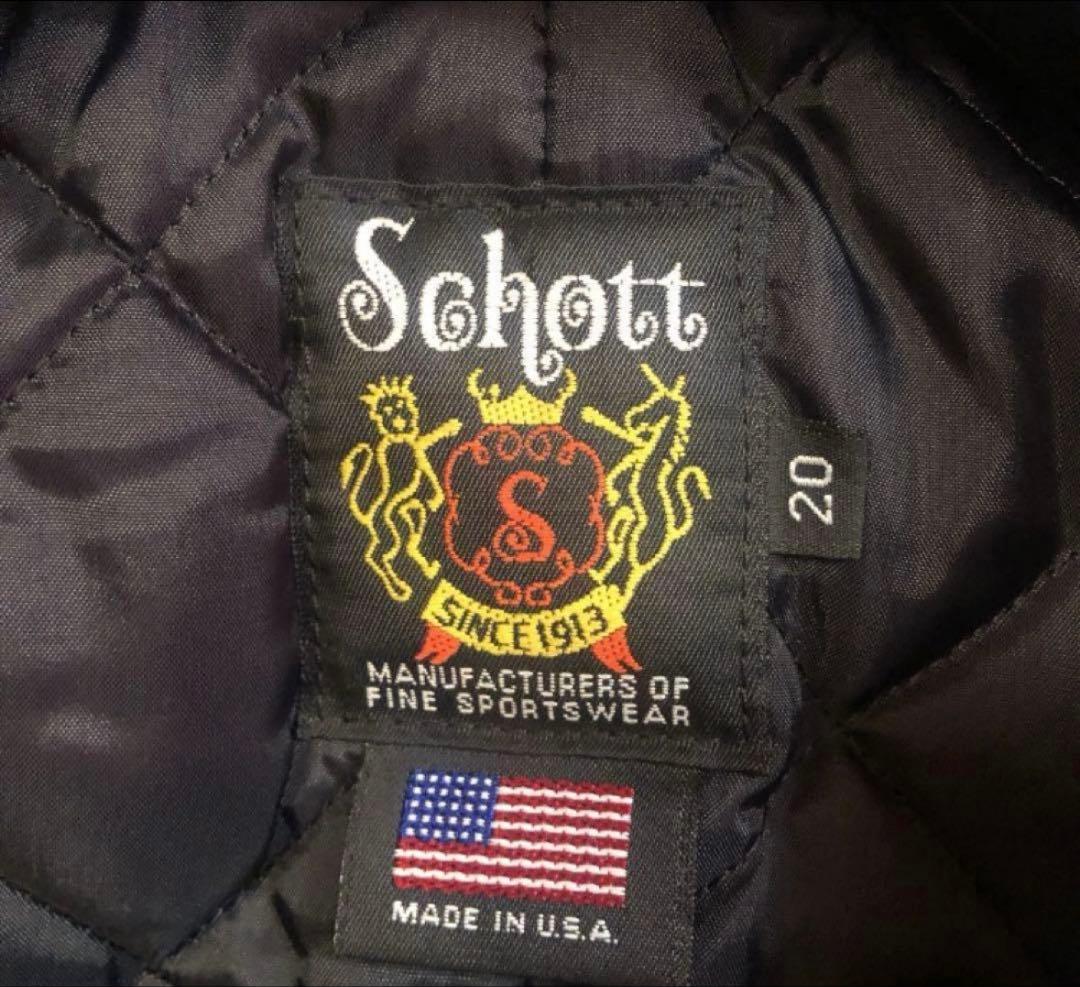 【値下げしました】Schott 黒　ウール　ピーコート