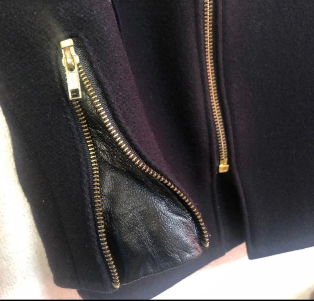 【値下げしました】Schott 黒　ウール　ピーコート