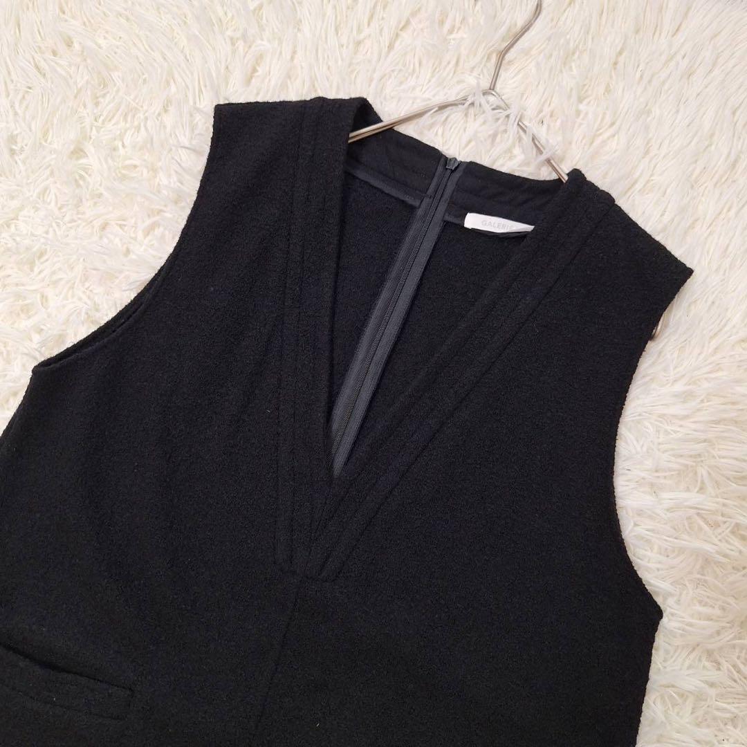 美品✨GALERIE VIE ファインブークレー Vネックサロペット ブラック