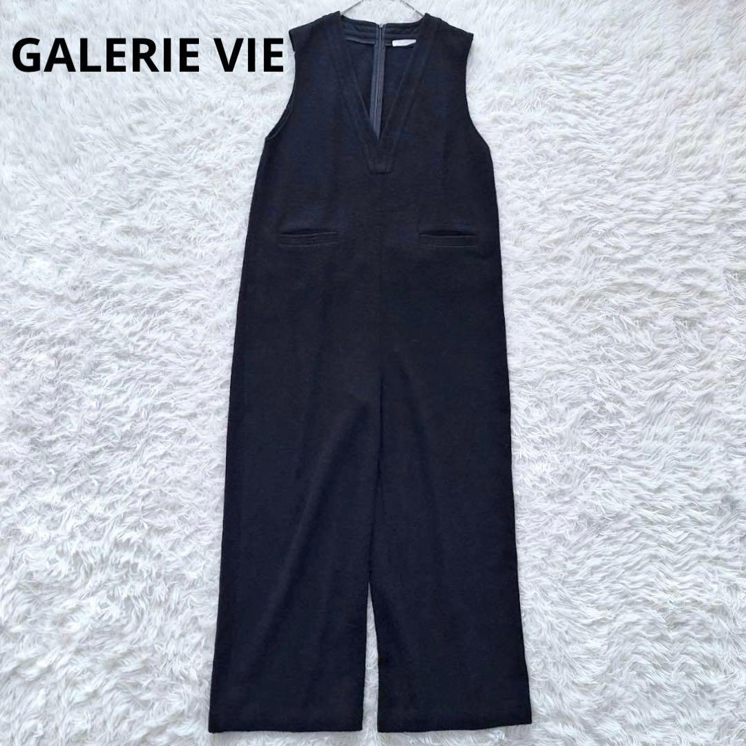 美品✨GALERIE VIE ファインブークレー Vネックサロペット ブラック