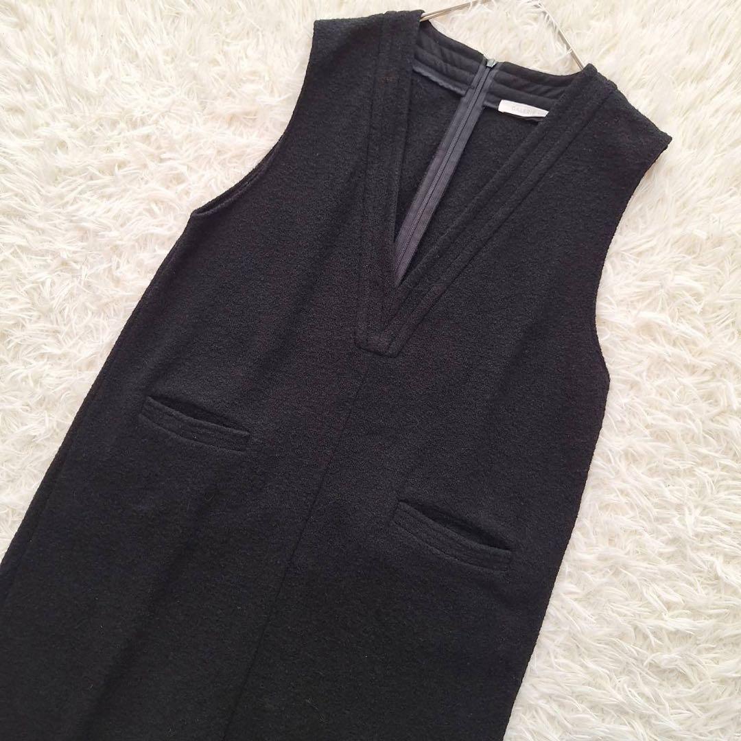 美品✨GALERIE VIE ファインブークレー Vネックサロペット ブラック