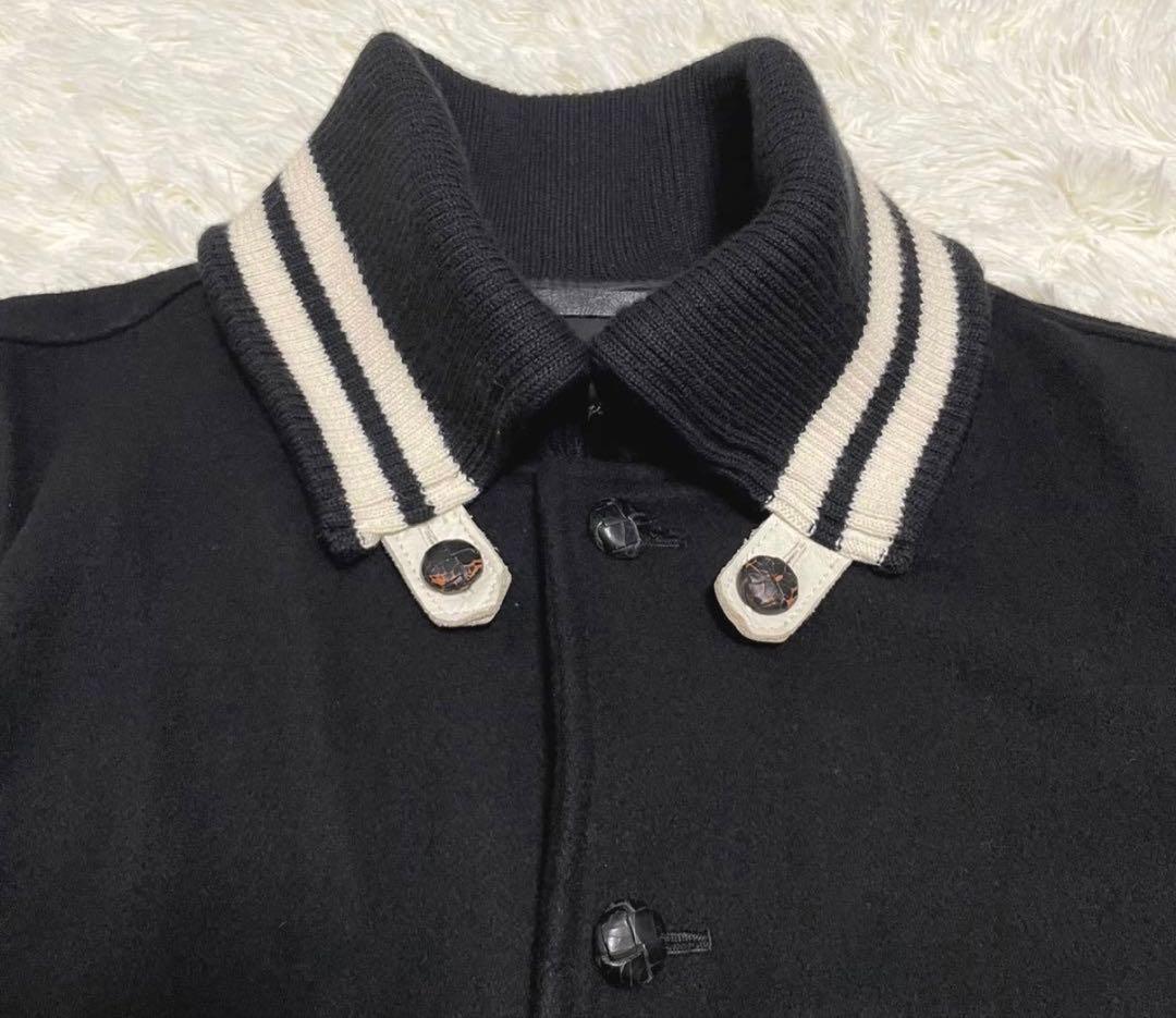 Magine スタジャン　レザージャケット　牛革　ウール　クルミボタン