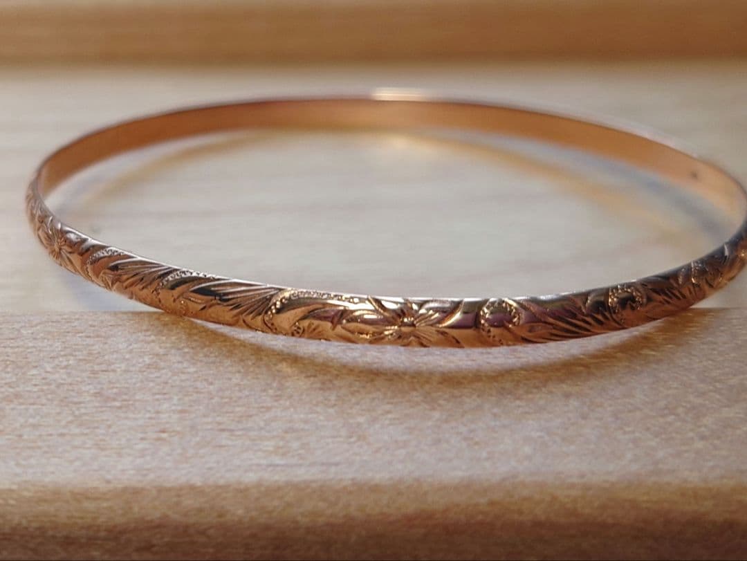 ★うさぎのななちゃんさま専用★ハワイアン★K10　PG★ピンクゴールド　バングル