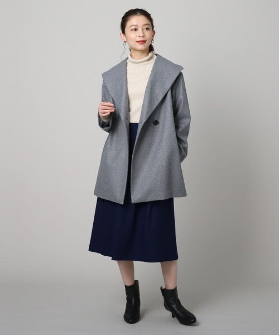 UNTITLED 23AW 3L 44 ネオカレッジフラノ ビッグショールコート