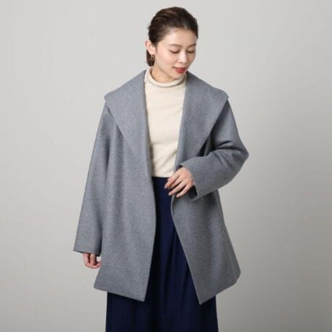 UNTITLED 23AW 3L 44 ネオカレッジフラノ ビッグショールコート