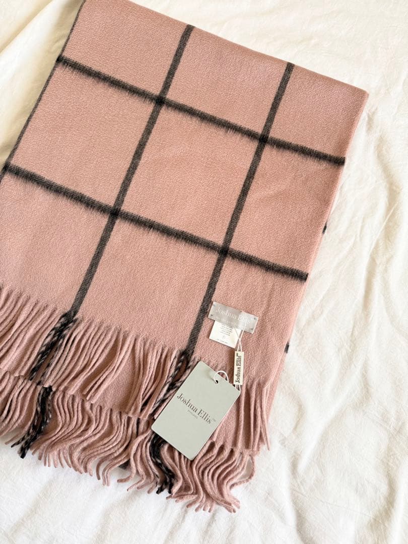 ジョシュアエリス　カシミヤ大判ストール　くすみピンク　新品未使用