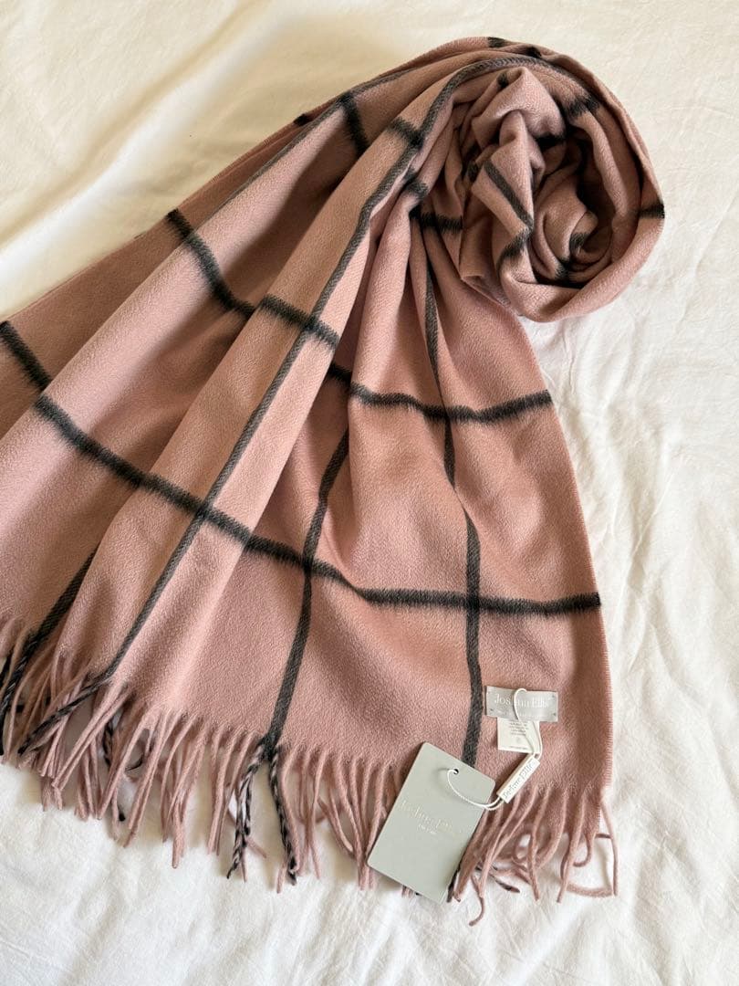 ジョシュアエリス　カシミヤ大判ストール　くすみピンク　新品未使用