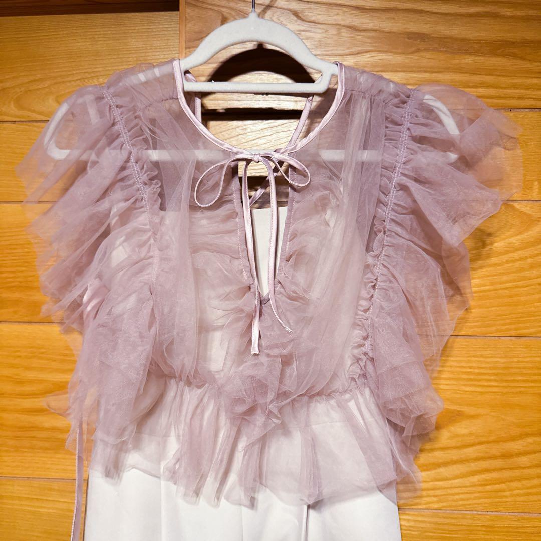 Lily Brownフリル付きチュールオールインワン