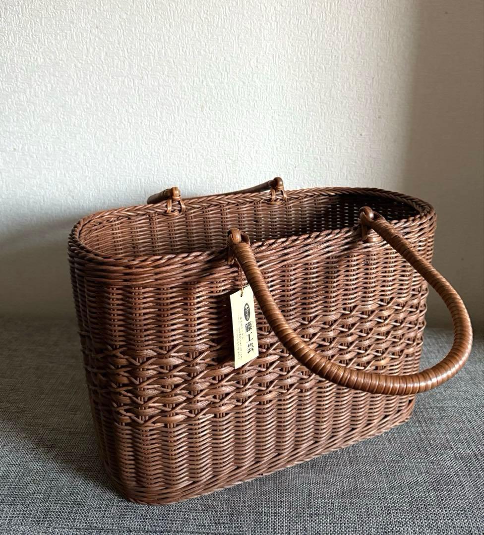 日本製 山形 籐工芸 かごバッグ 籠 バスケット