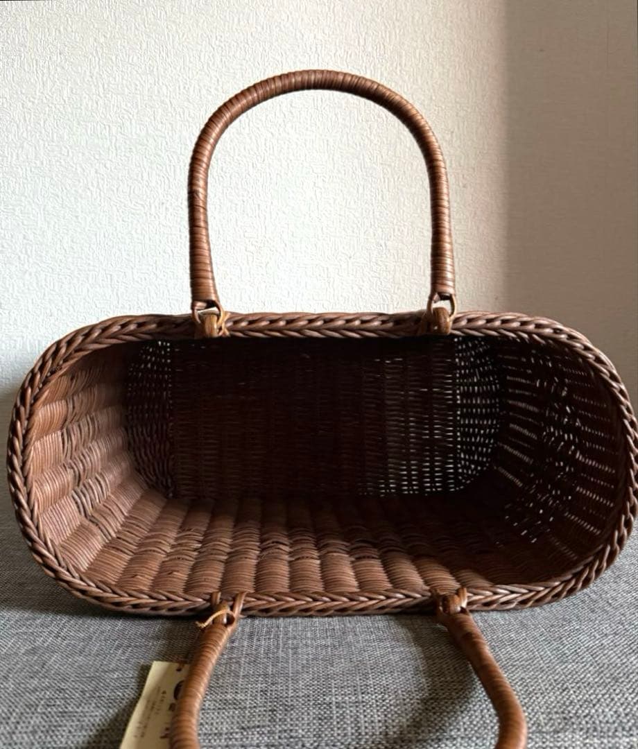 日本製 山形 籐工芸 かごバッグ 籠 バスケット