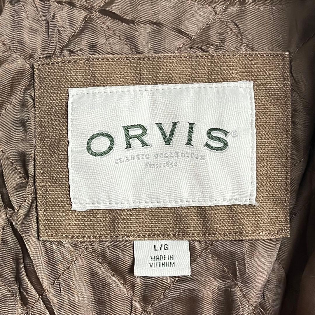 593 ORVISコーデュロイ襟・キルト裏地・多層ポケット・ハンドウォーマー・L