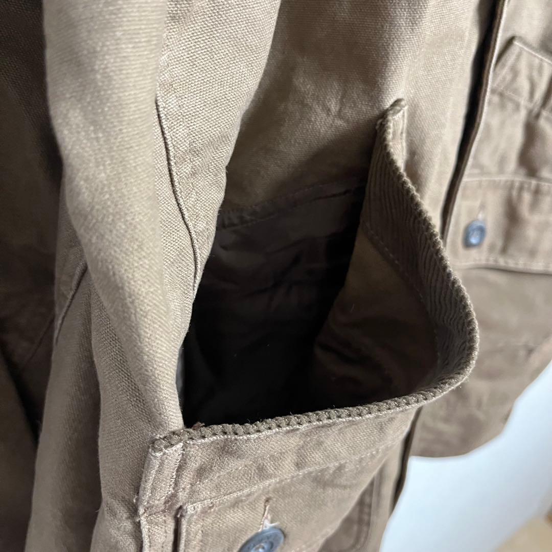 593 ORVISコーデュロイ襟・キルト裏地・多層ポケット・ハンドウォーマー・L