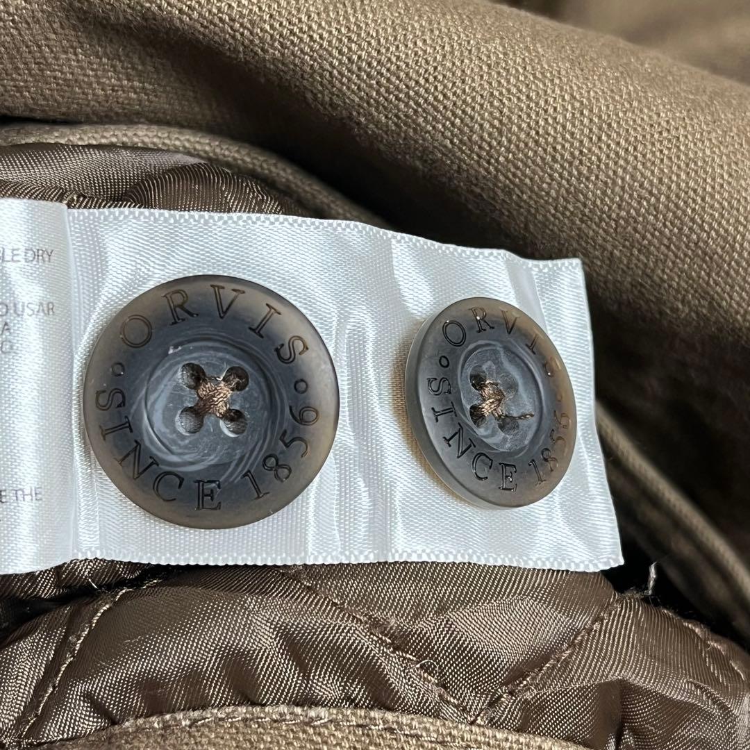 593 ORVISコーデュロイ襟・キルト裏地・多層ポケット・ハンドウォーマー・L