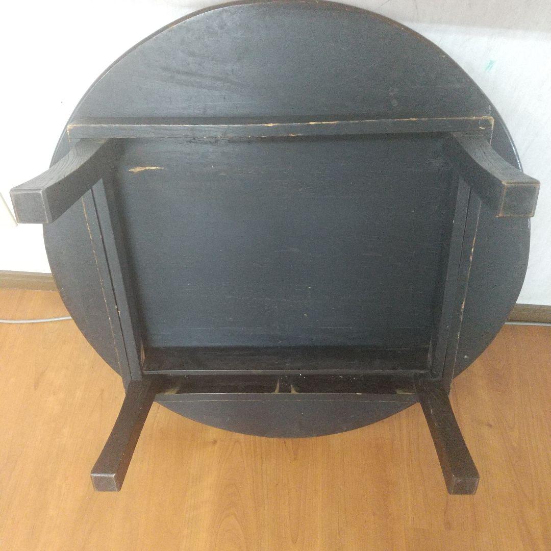 昭和レトロ 古家具 円形 円型 木製ちゃぶ台 折り畳みテーブル 円卓 座卓 大型