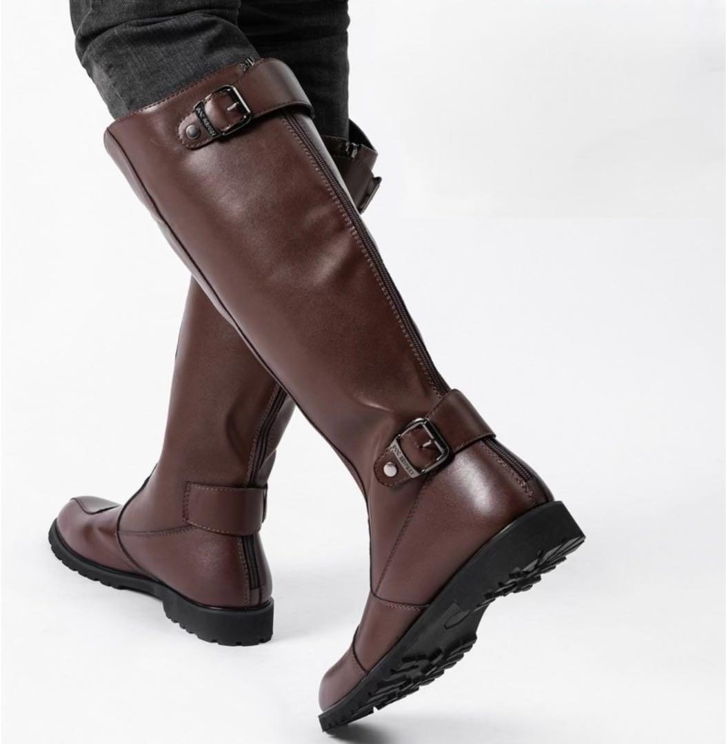 特攻ブーツ 斜めカット ロングブーツ ライダーブーツ ツーリング